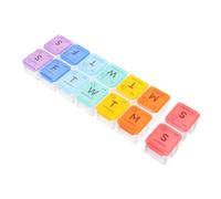 EXAOMBLE Portable Compartment Medicine Organizer Weekly Pill Storage Case with Sealed Design Lightweight Material for Travel and Home Use Holds Larger Pills
