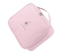 EXAOMBLE Portable First Aid Pouch Medicine Organizer Bag with Oxford Cloth Pink Travel Emergency Storage for Home and Outdoor Use