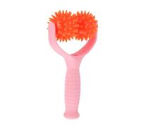 EXAOMBLE Portable Manual Muscle Massage Roller Stick for Office Workers, Pink PVC Handheld Body Massager Tool with Comfortable Handle for Shoulder and Back Relaxation
