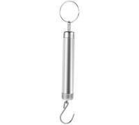 EXAOMBLE Portable Mechanical Handheld Spring Scale with Hook for Indoor and Outdoor Use, Stainless Steel Construction, Wear Resistant and Compact Luggage Weight Scale, 0.1-5kg Capacity