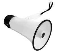 EXAOMBLE Portable Megaphone Bullhorn Small Megaphone Speaker Sound Amplifier Speaker Horn with Mic Pocket Talker White