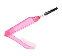 EXAOMBLE Portable Red Dualhead Eyelash Brush Comb with Foldable Design and Spiral Brow Brush for Women, Compact Eyelash Grooming Tool and Eyebrow Comb for Eye Makeup