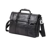 EXAOMBLE Portfolio Bag with Long Serving Life for Men Large-capacity Lightweight Pu and Polyester Business Shoulder Bag Man for Travel and Work