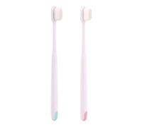 EXAOMBLE Postpartum Toothbrushes for Gentle Oral Care 2pcs with Superfine Soft Bristles Ergonomic Design Manual Toothbrushes Pack for Healthy Teeth Cleaning Random Color