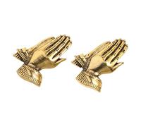 EXAOMBLE Praying Hands Brooch Pins with Comfortable Fit for Women and Men 2pcs Elegant Golden Alloy Prayer Lapel Badge Multipurpose Use for Formal Occasions and Daily Wear