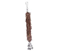 EXAOMBLE Rattan Pendant Swing for Parrots Durable Hanging Bird with Bells for Caged Birds to Enhance Balance and Coordination Playground for Climbing and Exploring Random Color