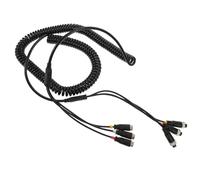 EXAOMBLE Rearview Camera Extension Cable 8M Three-To-Three Coiled Wiring Harness for Truck Trailer Vehicle Dash Cam Reverse Camera Signal Transmission
