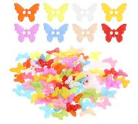 EXAOMBLE Resin Butterfly Buttons 100Pcs Novelty Animal Buttons for Boys and Handmade Craft Projects