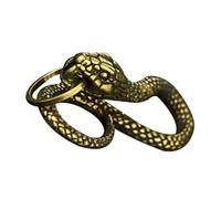 EXAOMBLE Retro Copper Snake Keyring Pendant DIY Charm for Bags and Keys Brass Car Keychain Accessory with Vintage Style Handmade Craft for Decoration