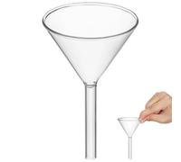 EXAOMBLE Reusable Glass Triangle Funnel for Chemistry Experiment and Chemical Laboratories, Hand Washable Feeding Funnel for Liquid or Solid Transfer, Sturdy 60mm Glassware Tool