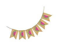 EXAOMBLE Reusable Summer Party Hanging Banner Linen Fruit Decorative Garland Long for Tropical Luau Hawaii Pool Birthday and Garden Celebration