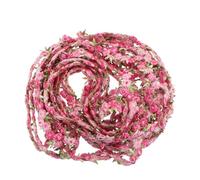 EXAOMBLE Rose Flowers Ribbon Wide Colorful 1.2cm 4.5m Floral Lace Trim with Polyester Silk Beautiful Embroidered for and Decoration Sewing Crafting, for Garments and Table Setting