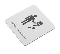 EXAOMBLE Save Paper Restroom Sign with Adhesive Tape Outdoor Paper Conservation Plaque for Public Bathrooms Minimalist Wall Decor for Offices and Schools Clear Reminder