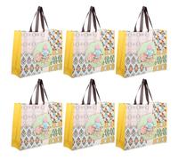 EXAOMBLE Shopping Bags Organize while Shopping and Carry Groceries Non-woven Fabric Large Capacity 6pcs with Artistic Unique Print Outdoor Tote Bags for Daily Use