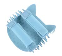 EXAOMBLE Silicone Cat Massage Brush Blue M, Corner Self-Groomer for Cats with Fixing Design, Dual Wet and Dry Use Pet Grooming Comb for Removing Loose Hair and Itch Relief