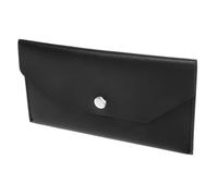 EXAOMBLE Small Pu Leather Money Budget Wallet for Women with Snap Closure and Double-layer Layout, Easy Access Coin Purse and Cash Holder for Shopping or Work, Portable Black Wallet