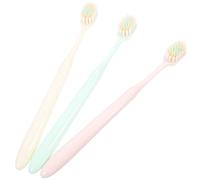 EXAOMBLE Soft Bristle Toothbrush 3pcs for Adults with Plastic Wide and Thin Brush Head, Designed for Daily Use and Gentle Safety at Home