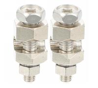 EXAOMBLE Solar Panel Cable Clamp 2pcs Tin Plated Copper Earthing Lug with Outer Hexagon for Photovoltaic Lightning Protection Grounding