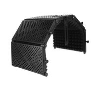 EXAOMBLE Soundproof Shield with Abs and EVA Material Five-door Microphone Easy to Carry and Fixed on Tabletop Sound Absorbing Pad for Studio Recording and Podcast Noise Reduction