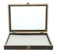 EXAOMBLE Specimen Display Case Featuring Sturdy Pine Wood Frame 31X22X4Cm, Lockable with White Pin Pad for Educational Use and Insect Collections Random Style