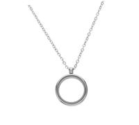 EXAOMBLE Stainless Steel DIY Photo Locket Pendant with Chain Round Glass Floating Memory Charm for Jewelry Making Suitable for Women for Keepsakes and PET Hair Memorials