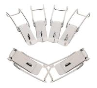 EXAOMBLE Stainless Steel Draw Latch 6Pcs Extended Hook Lock for Toolbox Water Tank with Spring Catch Secure Garage Door Fastening
