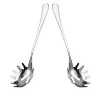 EXAOMBLE Stainless Steel Spaghetti Server and Noodle Spoon Set with Pronged Claw, Sturdy Metal Pasta Forks for Home Cooking and Professional Kitchens