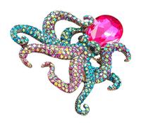 EXAOMBLE Stylish Embellishing Dresses with Charming Pin Brooch Alloy Material for Women Octopus with Lightweight Design Will Not Damage Clothing for Birthdays and Performances
