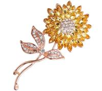 EXAOMBLE Sunflower Brooch Clothes Badge in Alloy, Elegant Sunflower Shaped Bag and Suit Accessory, Outfit Decoration for Dinner Parties and Themed Events