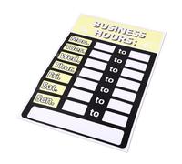 EXAOMBLE Sunproof Adhesive Business Hours Sign Sticker Rewritable Open Store Opening Signs for Smooth Surfaces Opening Stickers for Shops and Offices