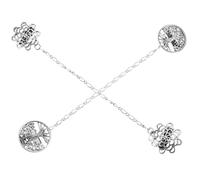 EXAOMBLE Sweater Clips Elegant Design Retro 2pcs Pin Buckle in Silver Alloy Shawl Clips and Is Not Easy to Skid for Vintage Dress Cinch Women Shirt Accessories