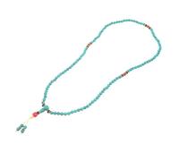 EXAOMBLE Tibetan Style Prayer Bracelet with 108 Turquoise Beads, Unisex Wrist Mala for Yoga and Daily Use