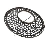 EXAOMBLE Traditional Japanese Samurai Hat Bamboo Woven Black Lightweight Rain Cap with Comfortable Hand Feeling for Adult Halloween Party Cosplay Accessory