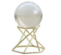 EXAOMBLE Transparent Glass Sphere Decor with Alloy Holder Clear Crystal Ball Decoration for Tabletop Display Lightweight and Stable Glass Orb with Modern Aesthetic Living Ornament