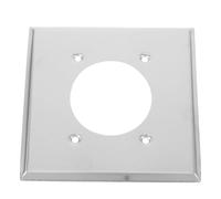 EXAOMBLE Unbreakable Decorative Stainless Steel Outlet Cover with Smooth Finish, Silver Receptacle Wall Plate Suitable for Bathroom and Farmhouse Settings