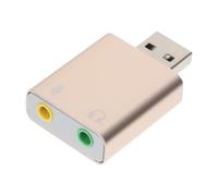 EXAOMBLE USB External Sound Card Random Color 7.1 Channel Audio Adapter with 3.5mm Headphone Output Aluminium Alloy Shell Compatible with Headset and Microphone for Laptops and Desktops