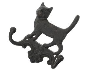 EXAOMBLE Vintage American Country Style Animal Coat Hooks Double Hooks Cast Iron Wall Hanger with Smooth Surface and Fine Polishing Workmanship for Courtyard Decoration and