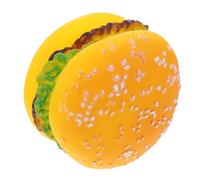 EXAOMBLE Vinyl Hamburger Dog Chew Toy Interactive Squeaky Pet Toy for Puppies Teeth Cleaning for Small Dogs