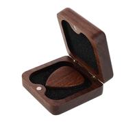 EXAOMBLE Walnut Guitar Pick for Acoustic Electric Guitar Solid Wood Picks Wooden Case for Thumb and Finger Use for Musicians and Beginners