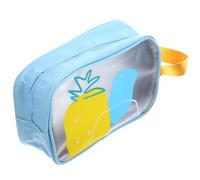 EXAOMBLE Waterproof Swimming Bag with Dry Wet Separation and Double Layer Design, Compact Pu Travel Cosmetic Bag with Zipper Closure for Camping and Business Travel