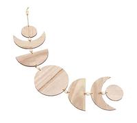 EXAOMBLE Wood Sun Moon Changing Pendant Rustic Wall Hanging Decoration for Home Shop Bar Easy to Suspend Wooden Ornament for Artistic Atmosphere