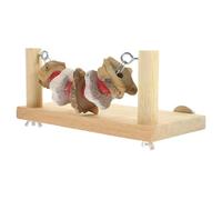 EXAOMBLE Wooden Bird Perch Stand and Increasing Pets Activity Space with Small Chew Beads Providing a Comfortable Standing Platform Cage Accessory for Random Color for Parrots and Birds