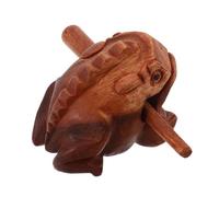 EXAOMBLE Wooden Frog Percussion Instrument Musical Sound Maker with Frog Modeling Decoration Portable Cognitive Music Tool for All Ages Clear Melodious Tone Shelf Decor and Musical Figurine