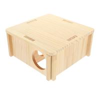EXAOMBLE Wooden Hamster Cage with Comfortable Resting Place and Wear-resistant Wood Material, for Small Pets like Hamsters, for Rest and Play the Whole Year