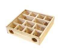 EXAOMBLE Wooden Hamster Maze Multi-grid Mouse Maze Pet Accessory 25x25x7cm Household Puzzle Toy for Hamsters Chinchillas and Small Rodents