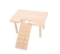 EXAOMBLE Wooden Hamster Platform U-shaped Ramp Decorative Guinea Pig Ramp Cage Chinchilla Toy Accessory Small Size Multi-functional Wooden Loft for Hamster and Chinchilla Cages