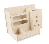 EXAOMBLE Wooden Household Rabbit Feeder Multifunctional Bunny Hay Rack Feeding Bowl for Guinea Pigs Chinchillas and Pets Smooth Surface Waste Reduction Design