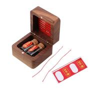 EXAOMBLE Wooden Keepsake Trunk for Preserving Umbilical Cord and Fetal Hair, Decorative and Elegant Box with Glass Jar, for Newborns and First Birthdays, Year of The Horse