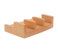 EXAOMBLE Wooden Sushi Roll Holder 3-Compartment Display Rack with U-Slot for Convenient Sushi Roll Storage and Serving, Classic Japanese Style Food Rack for Catering and Family Use