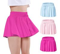 EXARUS Girls Shorts Butterfly Shorts Flowing Dance Athletic 2 in 1 Cheer Skorts Flutter Skirt Running Preppy Clothes Kids 6-14 Years, A-set 6, 6 Years